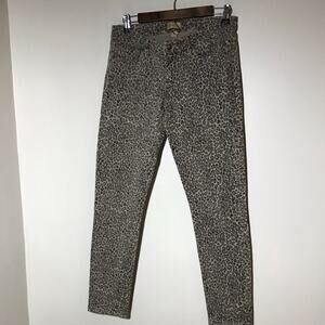 Paige 29 peg skinny cheetah print grey tan jeans denim stretchy animal print